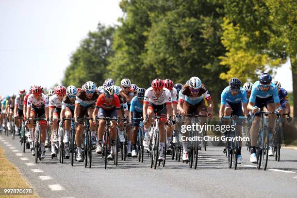 Oliver Naesen of Belgium and Team AG2R La Mondiale / Vincenzo Nibali of Italy and Bahrain Merida Pro Team / Jasper Stuyven of Belgium and Team Trek...