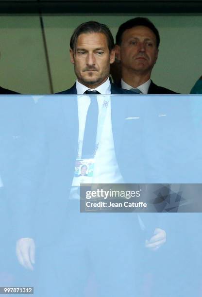 Francesco Totti attends the 2018 FIFA World Cup Russia Semi Final match between England and Croatia at Luzhniki Stadium on July 11, 2018 in Moscow,...