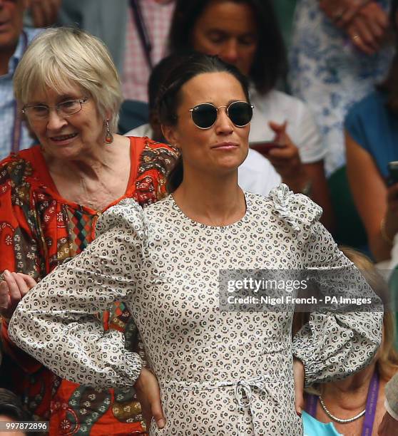 Pippa Matthews on centre court on day eleven of the Wimbledon Championships at the All England Lawn Tennis and Croquet Club, Wimbledon.