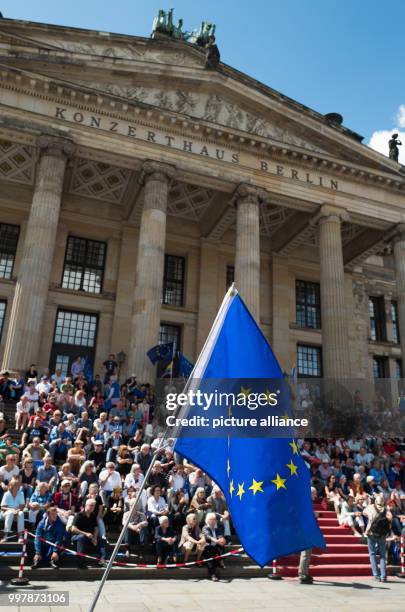 People have gathered for the "Pulse of Europe" demonstration at the Gendarmenmarkt in Berlin, Germany, 6 August 2017. Supporters of the group have...