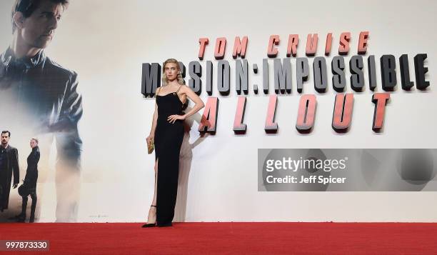 Vanessa Kirby attends the UK Premiere of "Mission: Impossible - Fallout" at BFI IMAX on July 13, 2018 in London, England.