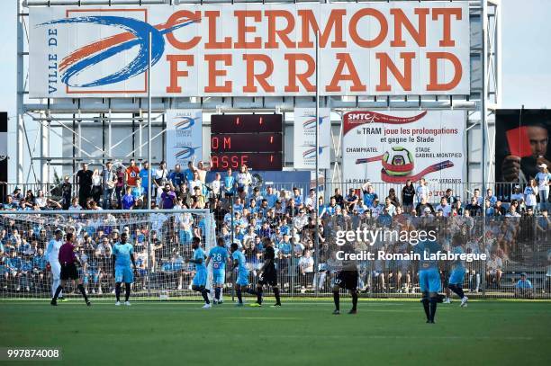 Marseille's supporters during the Friendly match between Marseille and Saint Etienne on July 13, 2018 in Clermont-Ferrand, France.