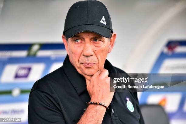 Jean Louis Gasset of Saint Etienne during the Friendly match between Marseille and Saint Etienne on July 13, 2018 in Clermont-Ferrand, France.