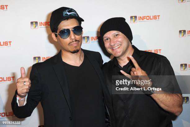 Antonivs and Neil D'Monte arrive for the INFOLIST.com's Annual Pre-Comic-Con Party held at OHM Nightclub on July 12, 2018 in Hollywood, California.