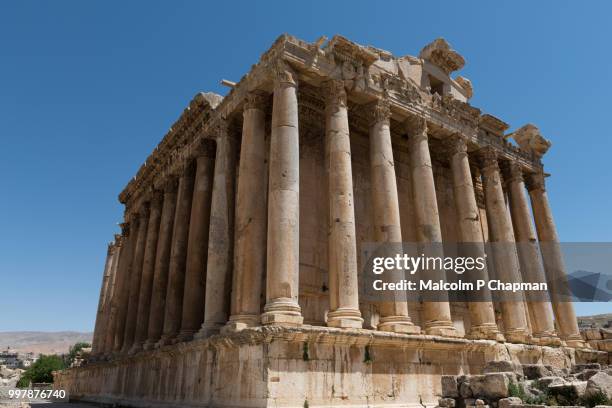 temple of bacchus at heliopolis, baalbek, bekaa valley, lebanon - baalbek stock pictures, royalty-free photos & images