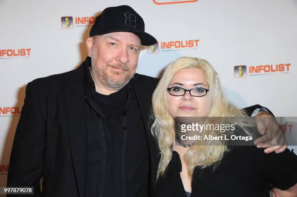Director David Lee Fisher and Brianne Dunn arrive for the INFOLIST.com's Annual Pre-Comic-Con Party held at OHM Nightclub on July 12, 2018 in...