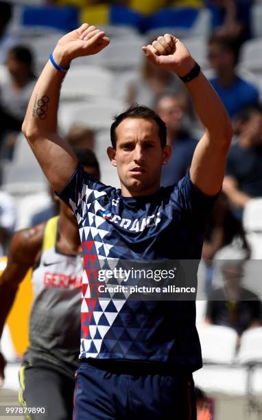 Pole vaulter Renaud Lavillenie of France in qualifying at the IAAF World Championships in Athletics at the Olympic Stadium in London, UK, 6 August...