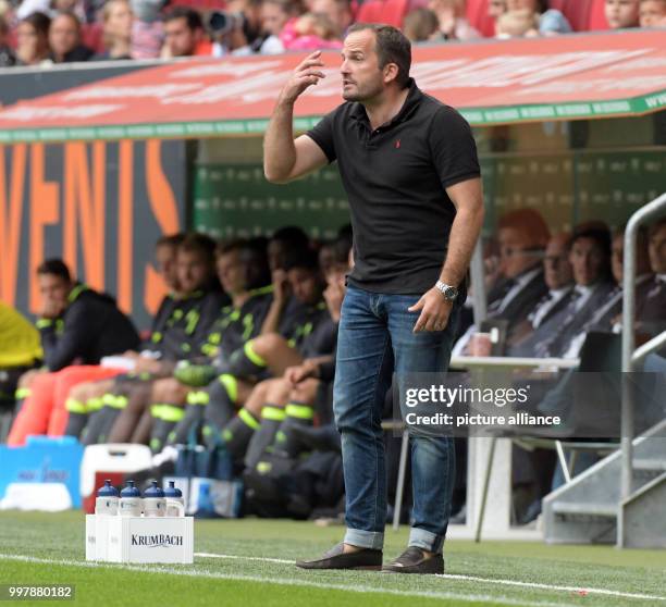 Augsburg's coach Manuel Baum during the football friendly match between FC Augsburg and PSV Eindhoven at the WWK Arena in Eindhoven, Netherlands, 06...