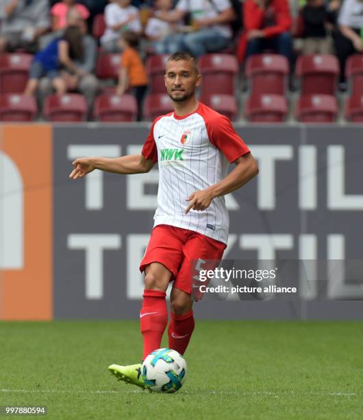 Augsburg's Moritz Leitner in action during the football friendly match between FC Augsburg and PSV Eindhoven at the WWK Arena in Eindhoven,...