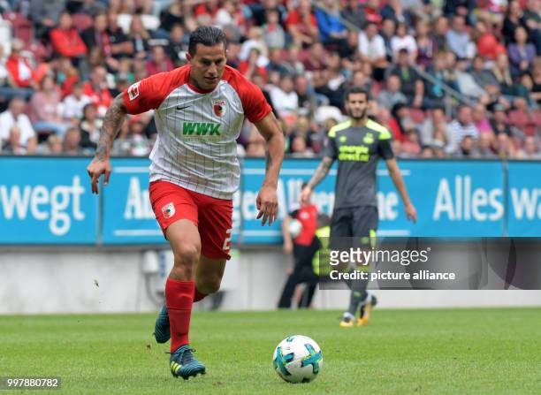 Augsburg's Raul Bobadilla in action during the football friendly match between FC Augsburg and PSV Eindhoven at the WWK Arena in Augsburg, Germany,...