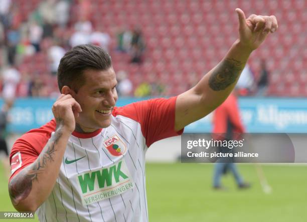 Augsburg's Raul Bobadilla during the football friendly match between FC Augsburg and PSV Eindhoven at the WWK Arena in Eindhoven, Netherlands, 06...