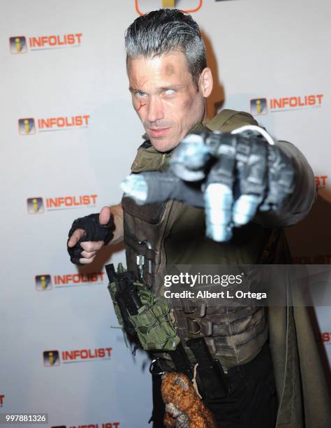 Cosplayer Jeff Knight as Cable arrives for the INFOLIST.com's Annual Pre-Comic-Con Party held at OHM Nightclub on July 12, 2018 in Hollywood,...