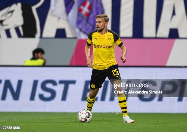 Marcel Schmelzer of Borussia Dortmund in action during a friendly match against Austria Wien at the Generali Arena on July 13, 2018 in Vienna,...