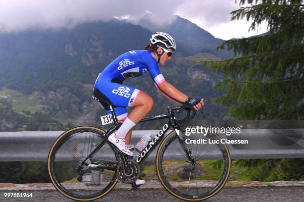 Elisa Longo Borghini of Italy and Team Wiggle High5 Blue Best Italian Rider Jersey / during the 29th Tour of Italy 2018 - Women, Stage 7 a 15km...