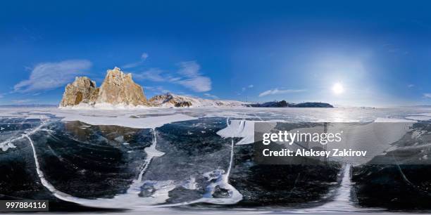 shaman rock on olkhon island lake baikal. 360 x 18 - olkhon island stock pictures, royalty-free photos & images