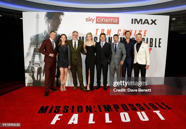 Frederick Schmidt,Rebecca Ferguson, Christopher McQuarrie, Vanessa Kirby, Tom Cruise, Jake Meyers, Henry Cavill and Simon Pegg attend the UK Premiere...