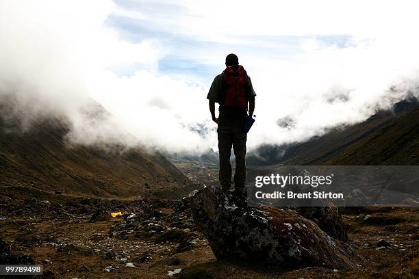 The trek continues over its highest pass called Salcantayccasa, 4650 meters high, Soraypampa, Peru, June 27, 2007. The pass is a series of steep...