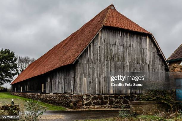 harmondsworth barn - sanu stock pictures, royalty-free photos & images