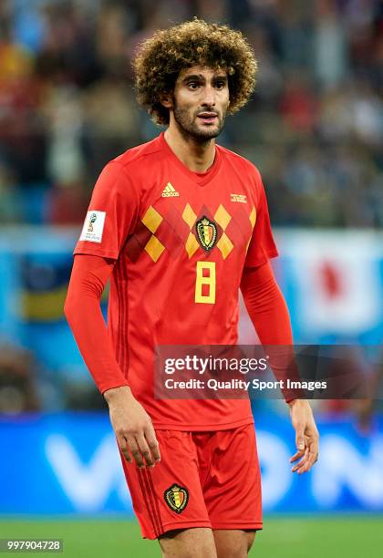 Marouane Fellaini of Belgium looks on during the 2018 FIFA World Cup Russia Semi Final match between Belgium and France at Saint Petersburg Stadium...