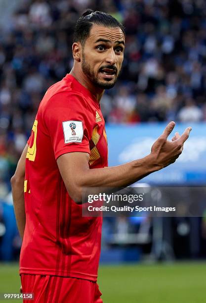 Nacer Chadli of Belgium reacts during the 2018 FIFA World Cup Russia Semi Final match between Belgium and France at Saint Petersburg Stadium on July...