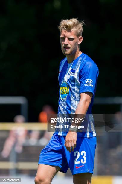 Arne Maier of Hertha BSC looks on during the TEDi-Cup match between Hertha BSC and Westfalia Herne on July 8, 2018 in Herne, Germany.