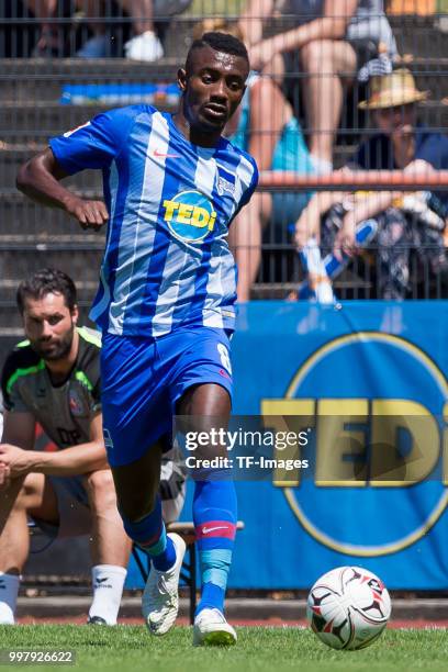 Salomon Kalou of Hertha BSC controls the ball during the TEDi-Cup match between Hertha BSC and Westfalia Herne on July 8, 2018 in Herne, Germany.