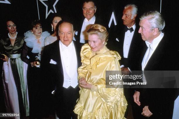 Jimmy Stewart, Grace Kelly, Douglas Fairbanks and Bob Hope circa 1982 in New York.