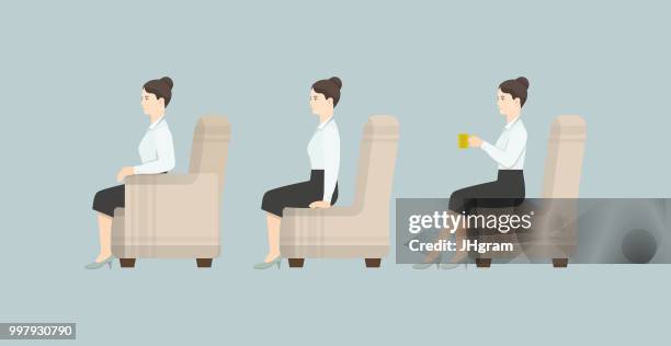 businesswoman, gesture collection - getting dressed for work stock illustrations
