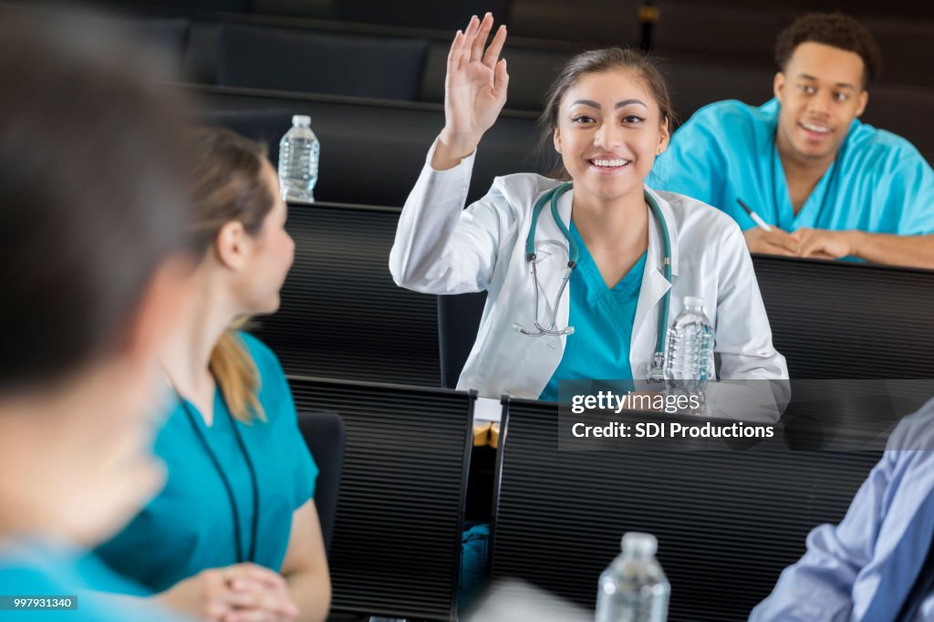 Questioning Medical Doctor Asks Question During Medical Seminar High-Res Stock Photo ...