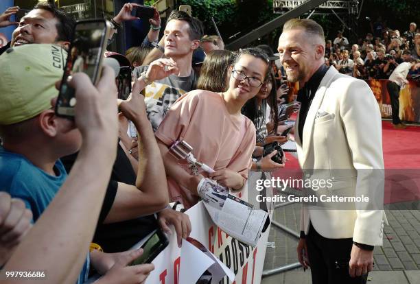 Simon Pegg attends the "Mission: Impossible - Fallout" UK premiere on July 13, 2018 in London, England.