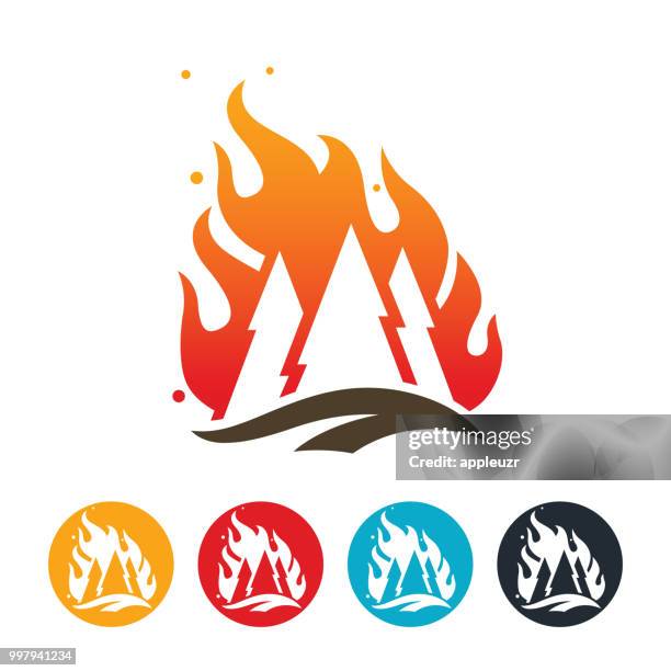 wildfire icon - inferno stock illustrations