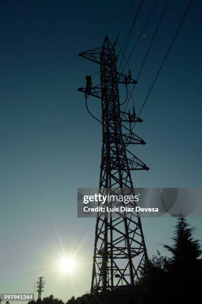 electrical cables of high tension - silva v diaz stock pictures, royalty-free photos & images