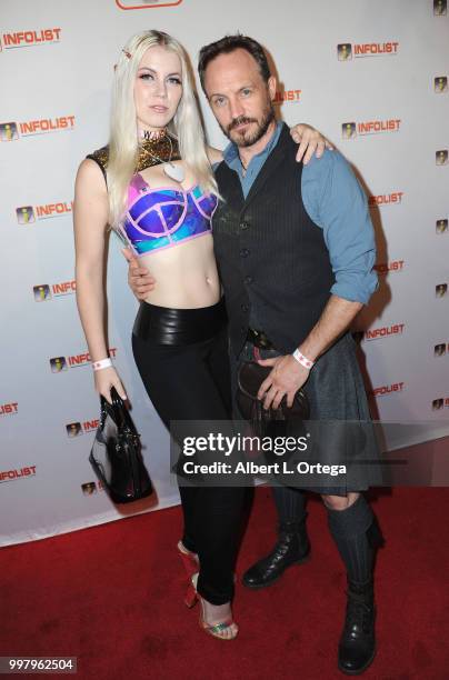 Genevieve Nylen and Steve Huff arrive for the INFOLIST.com's Annual Pre-Comic-Con Party held at OHM Nightclub on July 12, 2018 in Hollywood,...