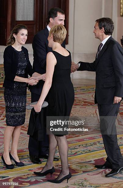 Princess Letizia of Spain, Prince Felipe of Spain, Sonsoles Espinosa and her husband Spain's Prime Minister Jose Luis Rodriguez Zapatero attend the...