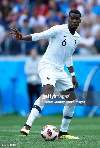 Paul Pogba of France in action during the 2018 FIFA World Cup Russia Quarter Final match between Winner Game 49 and Winner Game 50 at Nizhny Novgorod...