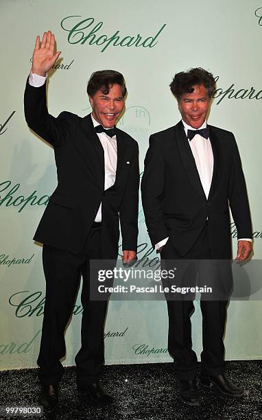 Presenters Igor and Grichka Bogdanoff attends the Chopard 150th Anniversary Party at Palm Beach, Pointe Croisette during the 63rd Annual Cannes Film...