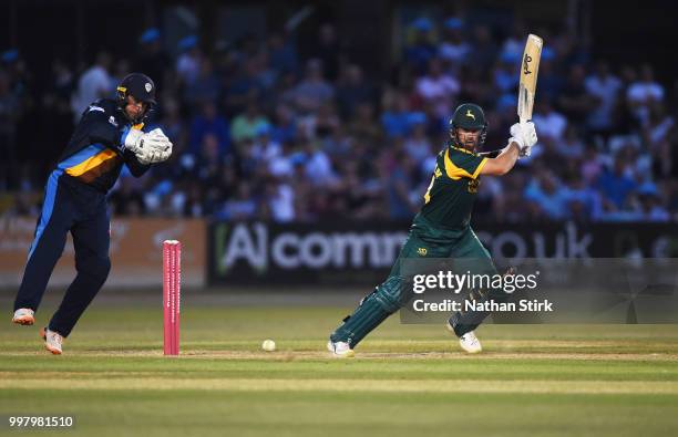 Daniel Christian of Nottingham batting during the Vitality Blast match between Derbyshire Falcons and Notts Outlaws at The 3aaa County Ground on July...