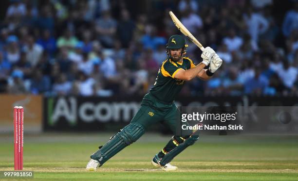 Daniel Christian of Nottingham batting during the Vitality Blast match between Derbyshire Falcons and Notts Outlaws at The 3aaa County Ground on July...