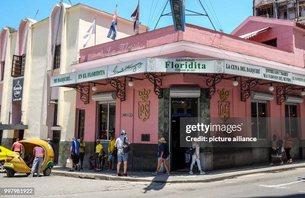 June 2018, Havana, Cuba: The bar El Floridita where the Daiquiri cocktail, consisting of rum, sugar and lime juice was supposedly invented. The bar,...