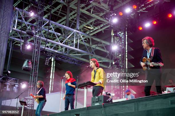 Laurent Brancowitz, Thomas Mars, Christian Mazzalai, Thomas Hedlund and Deck D'arcy,of Pheonix performs onstage at the mainstage at The Plains of...
