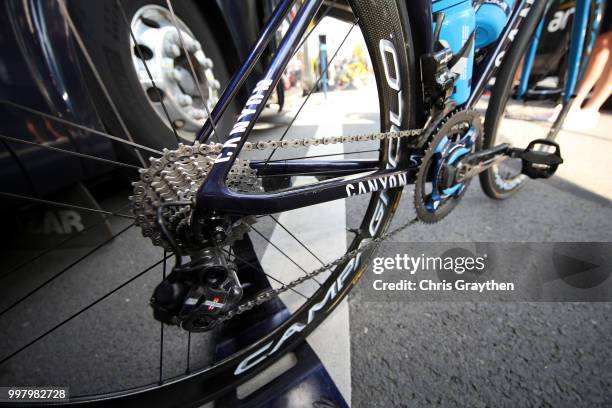 Nairo Quintana of Colombia and Movistar Team / Canyon Bike / Rear derailleur / Chain / Detail view / during the 105th Tour de France 2018, Stage 7 a...
