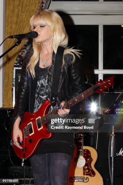 Singer Orianthi performs in the "Universal Music Suite" at the Hilton Chicago Hotel in Chicago, Illinois on MAY 16, 2010.