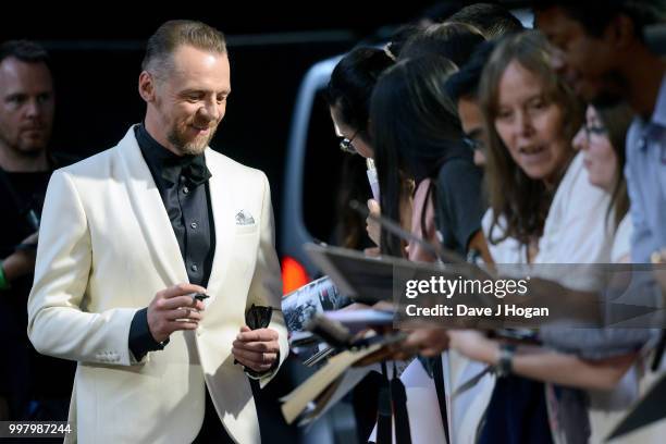 Simon Pegg attends the UK Premiere of "Mission: Impossible - Fallout" at BFI IMAX on July 13, 2018 in London, England.