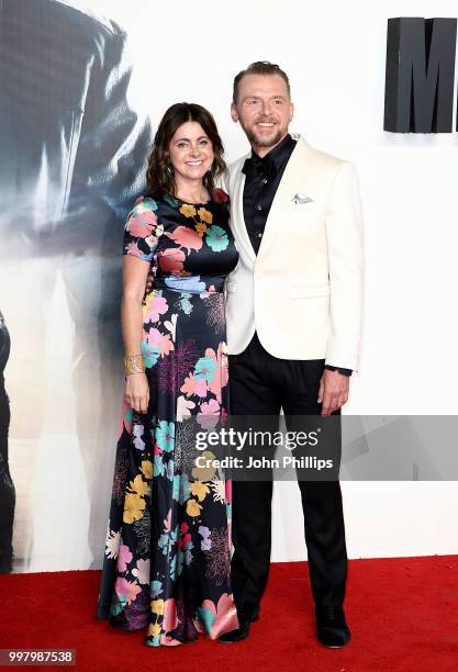 Simon and Maureen Pegg attend the UK Premiere of 'Mission: Impossible - Fallout' at the BFI IMAX on July 13, 2018 in London, England.