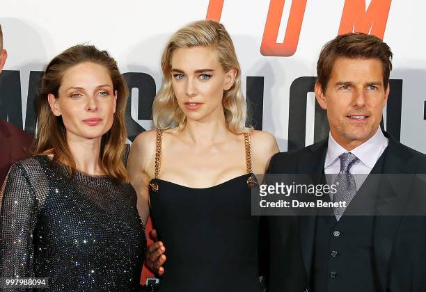 Rebecca Ferguson, Vanessa Kirby and Tom Cruise attend the UK Premiere of "Mission: Impossible - Fallout" at BFI IMAX on July 13, 2018 in London,...