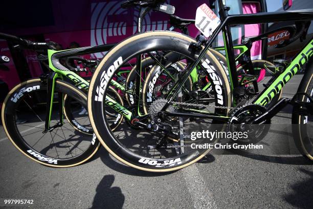 Rigoberto Uran of Colombia and Team EF Education First - Drapac P/B Cannondale / Cannondale Bike / Rear derailleur / Wheel / Detail view / during the...