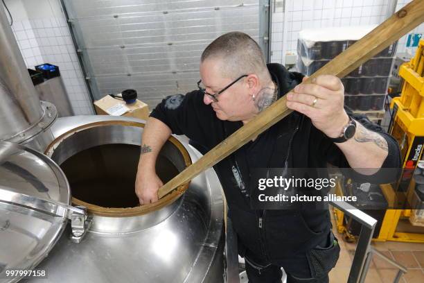 German brewing specialist Joerg Sennhenn at work in his brewery in Nuuk, Greenland, 3 May 2017. Around 50 German ex-pats live on the sparsely...