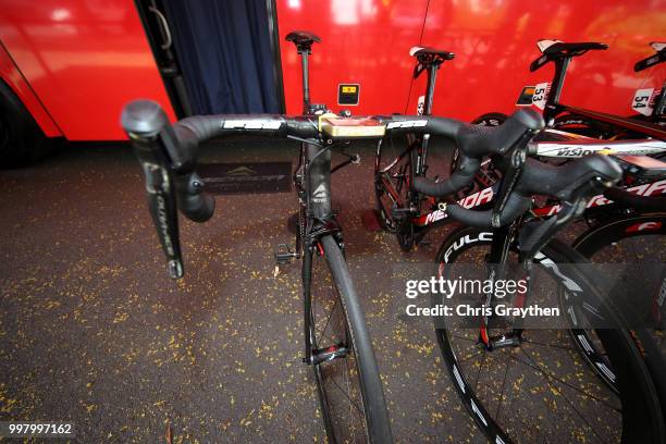 Vincenzo Nibali of Italy and Bahrain Merida Pro Team / Merida Bike / Power meter / Stage info. / Detail view / during the 105th Tour de France 2018,...