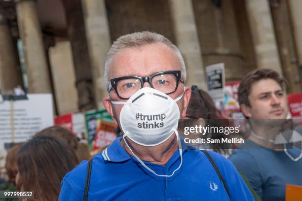 Activists protest against US President Donald Trump's UK visit on the 13th July 2018 in central London in the United Kingdom. Donald Trump is on a UK...