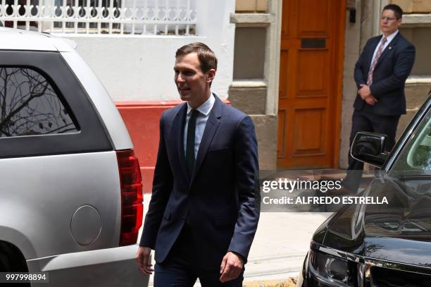White House advisor Jared Kushner leaves the headquarters of Mexican President-elect Andres Manuel Lopez Obrador's party after holding a meeting, in...